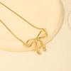 Fashionable Bow Necklace Bowknot Pendant Neckchain Adjustable Chain Choker Handmade Collarbone Chain Gifts for Women