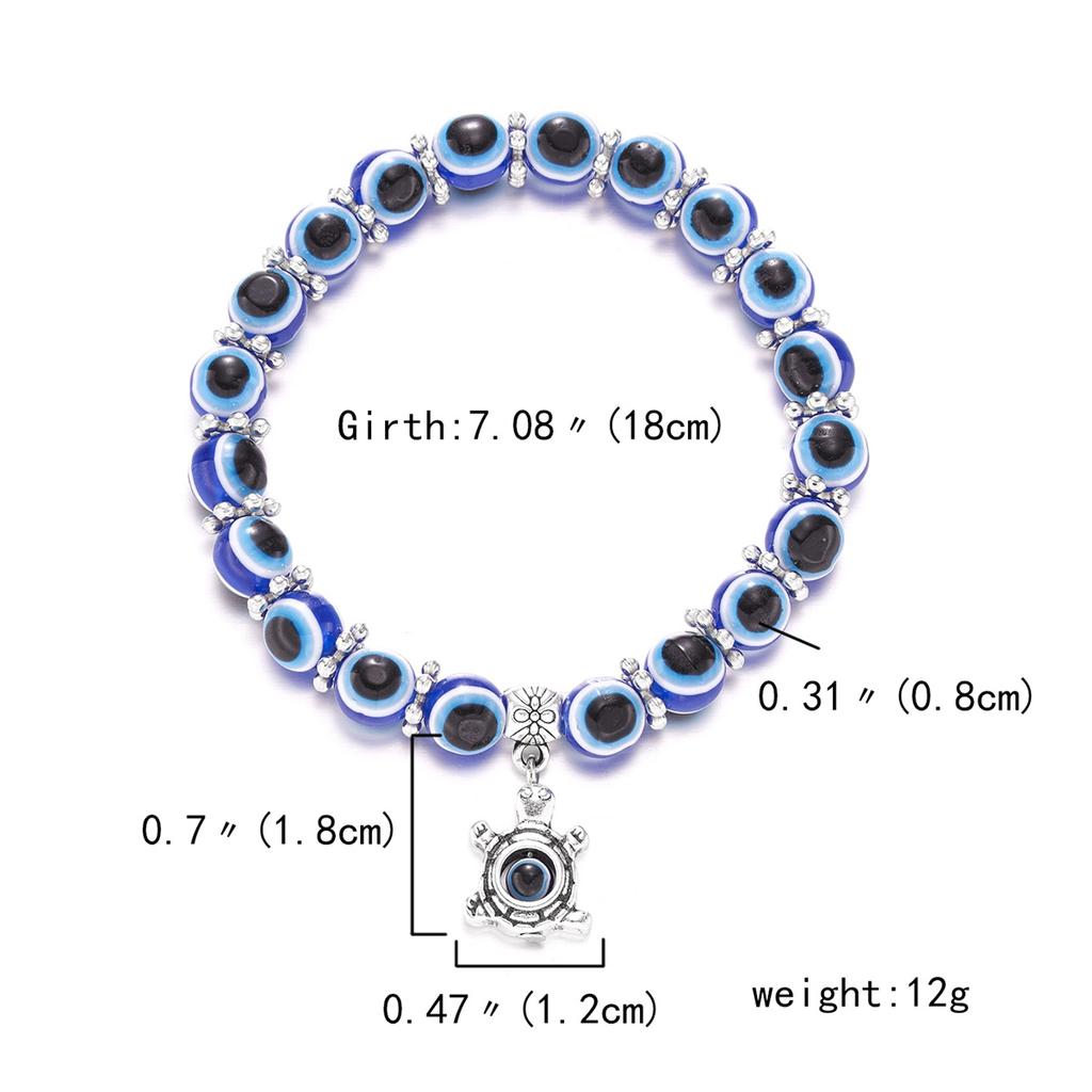 Vintage Classic Turkish Lucky Evil Eye Bracelet For Women Men Blue Evil Eye Palm Butterfly Owl Elaphant Pendant Bracelet Jewelry