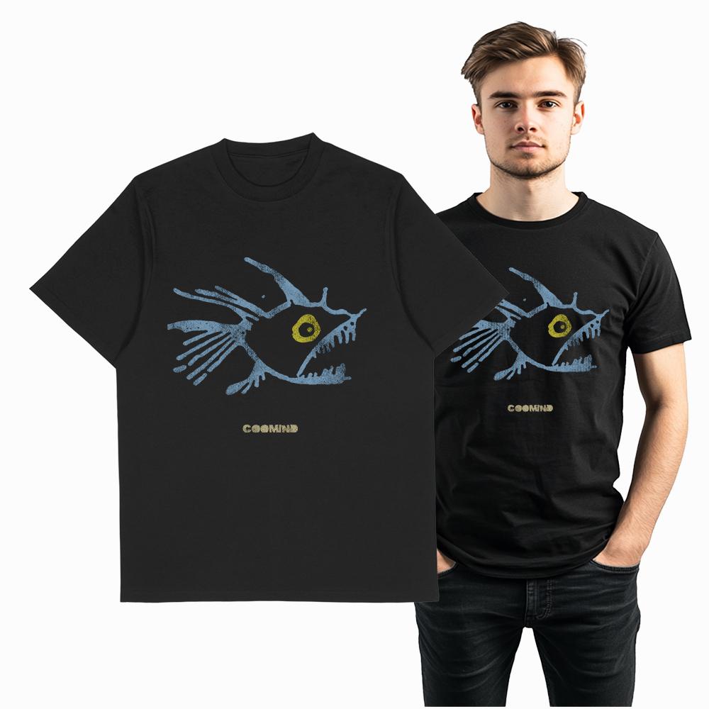 Coolmind U0168 100% Cotton Fish Print Exclusive Graphic Unisex T Shirt Big Size Cool Men Tshirt O-neck T-shirt Men Tee Shirts