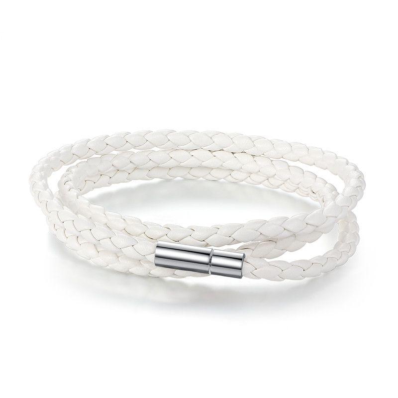 WOSTU Высококачественный Белый ПУ Кожаный Браслет-обертка С Магнитной Застежкой Ювелирное Изделие Для Женщин Мужчин Унисекс Мода Pulseira XCJ0063