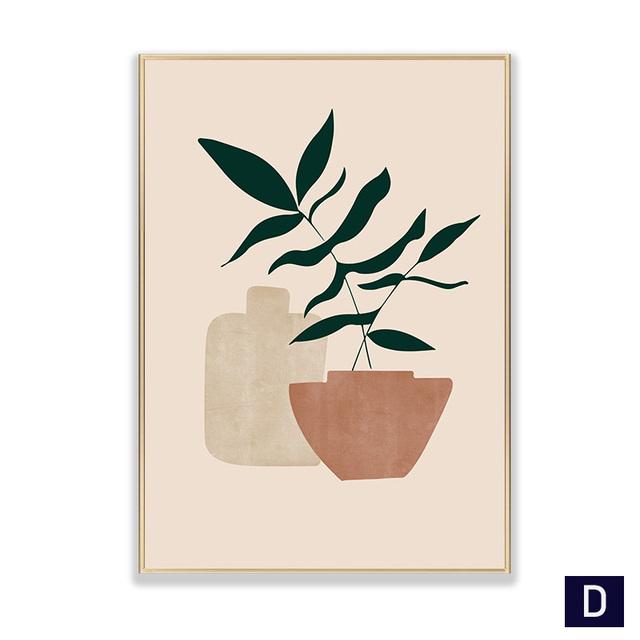 Abstrakte Orange Grüne Pflanze Obst Blatt Nordic Poster Und Drucke Wand Kunst Leinwand Malerei Wand Bilder Für Wohnzimmer Dekor