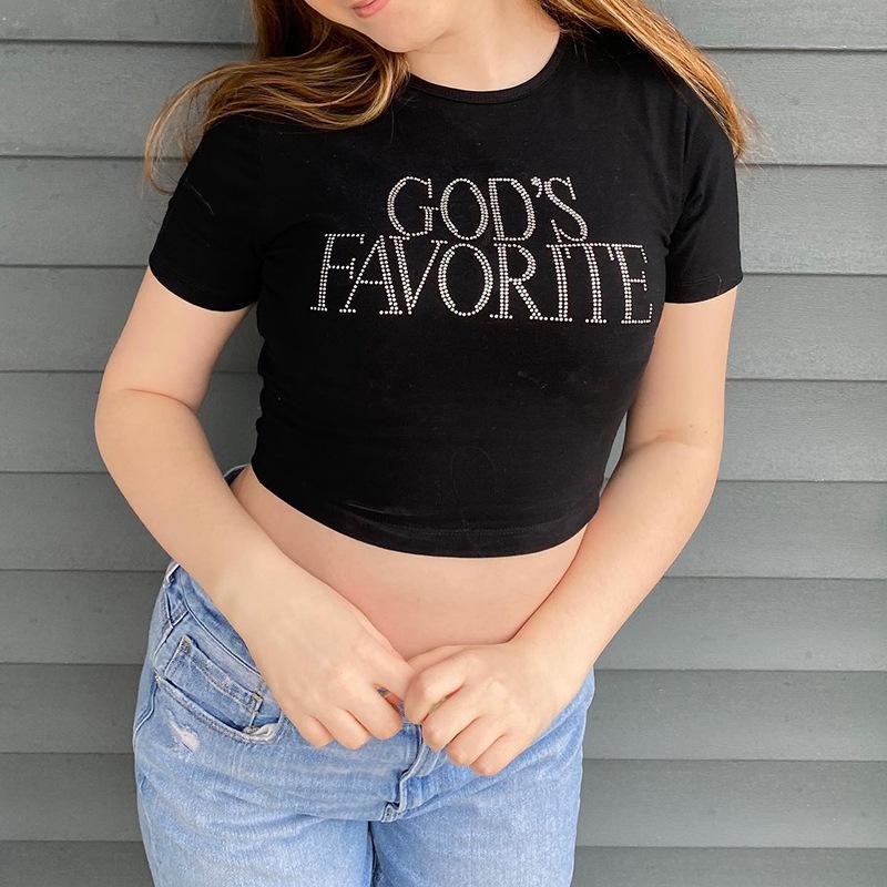 

Ретро Блузка Футболка Приталенный Короткий рукав Кроп-топ M чёрный