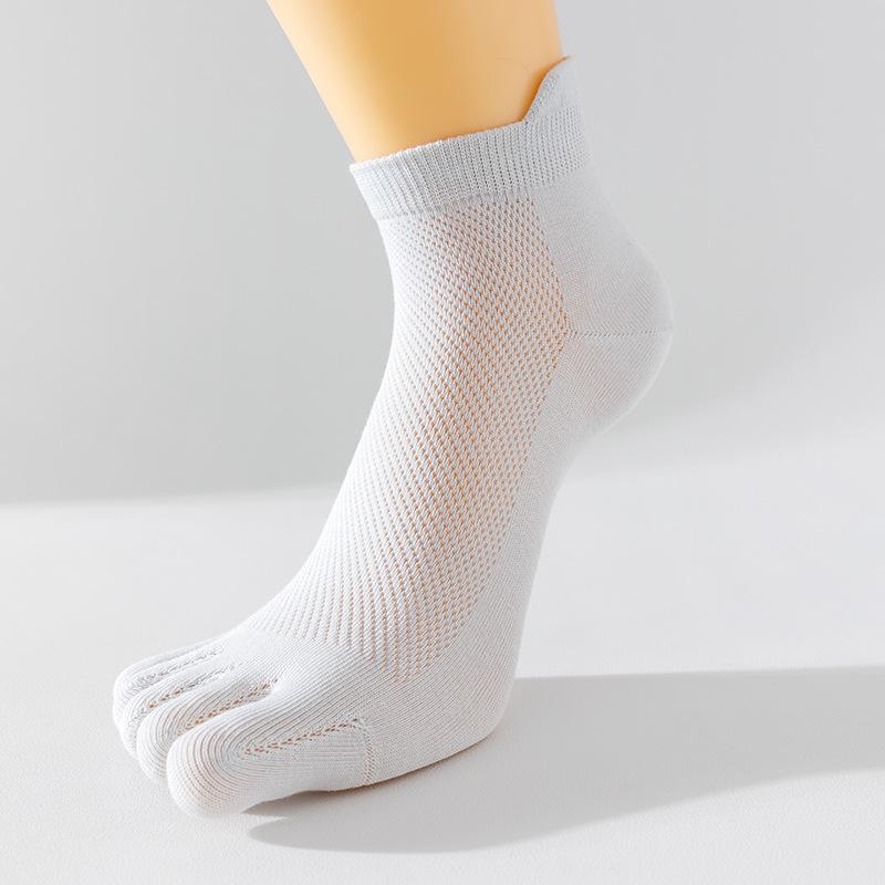 Female Summer Mesh Cotton Anti Pilling Anti Skid Short Tube Five Finger Socks