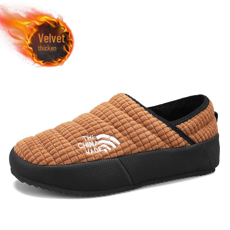 

Мужские низкие зимние вельветовые туфли Xuheng: Толстый бархат, теплая, прочная обувь для отдыха на открытом воздухе Size 42 хаки