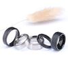 Tigrade 4/6/8/10mm Black Titanium Ring Man Brushed Wedding Band Women Engagement Rings Silver Color Bague Femme Anneau Bijoux