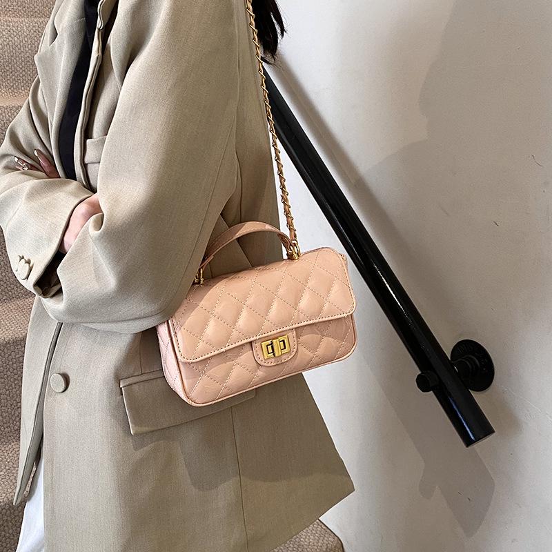 2025 Little Xiangfeng Argyle Chain Luxury Square Handbag - Women's Single Shoulder Crossbody Bag