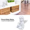 Cherub Statue Synthetic Resin Material Lovely Style White Baby Figurines for Party Decorations Decorative Sculpture Ornament Toy(Right)