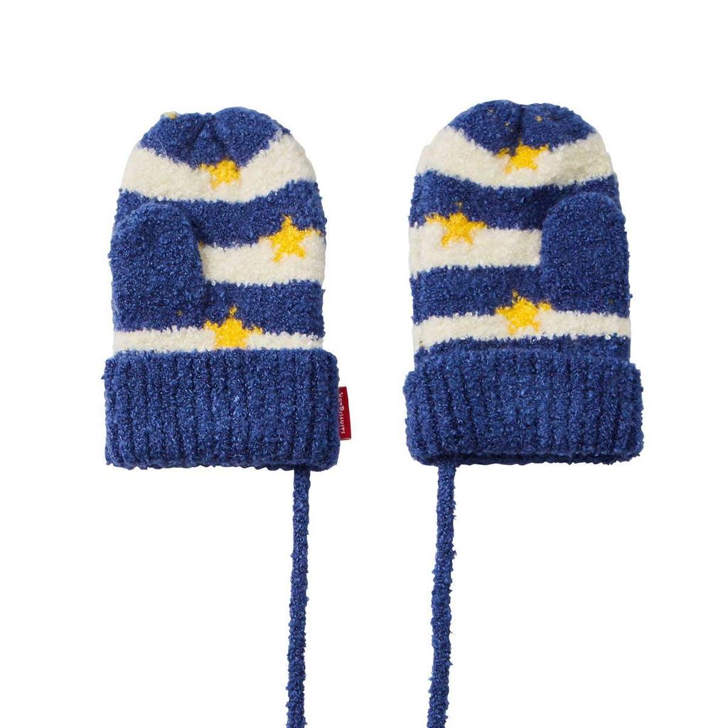 MIKIHOUSE HOT BISCUITS Navy for Boys and Ages Size S Mittens, Blue, Girls, Baby, Kids, 1-3, (Product Code 73-7601-453)