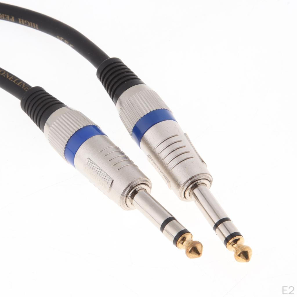 1/4 to 6.35mm Balanced Stereo Audio Cable Cord for Studio Monitors Mixer