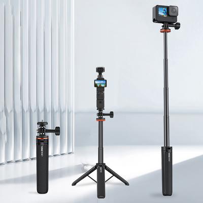 2in1 Selfie Stick Tripod Extendable Tripod Stand with 1/4 Thread Handle Grip Telescopic Rod for DJI Osmo Pocket 3