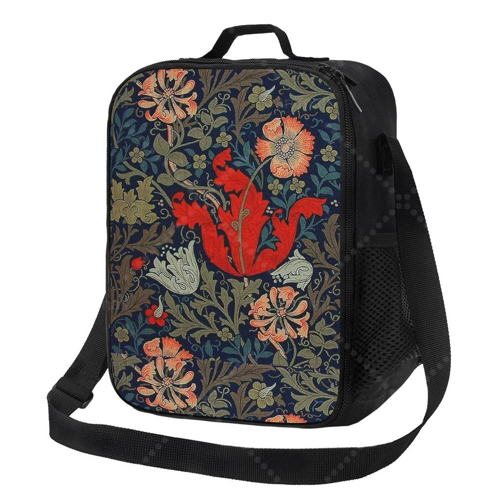 William Morris Lunch Bag with Adjustable Shoulder Strap Reusable Thermal Bento Tote for Work Picnic Beach