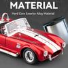 1:24 Shelby Cobra 427 GT500 Models Toys Cars Wheels Turned Vintage Car Alloy Rubber Tires Miniature Vehicles Kids Collection Fun