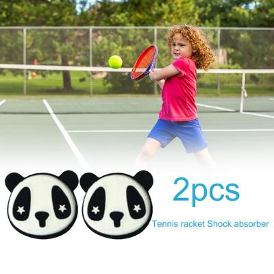 2pcs Cartoon Animal Silicone Racquet Tennis Racket Anti Shock Absorber (F)