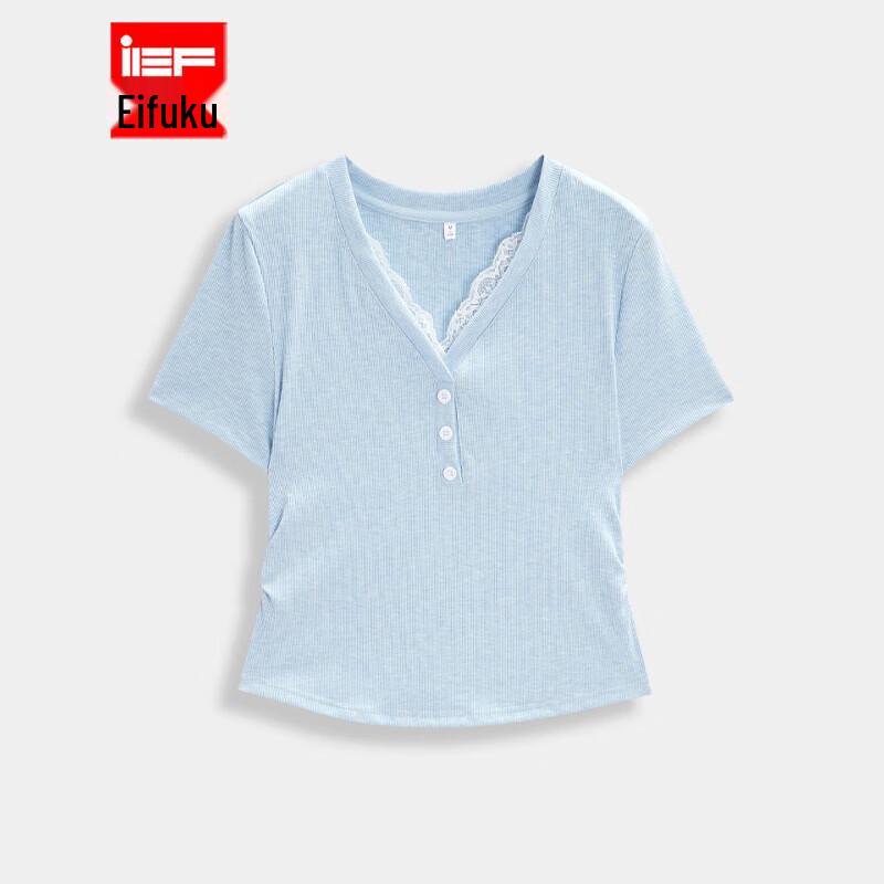 Летний топ IEF 2026 с кружевной пэчворк L