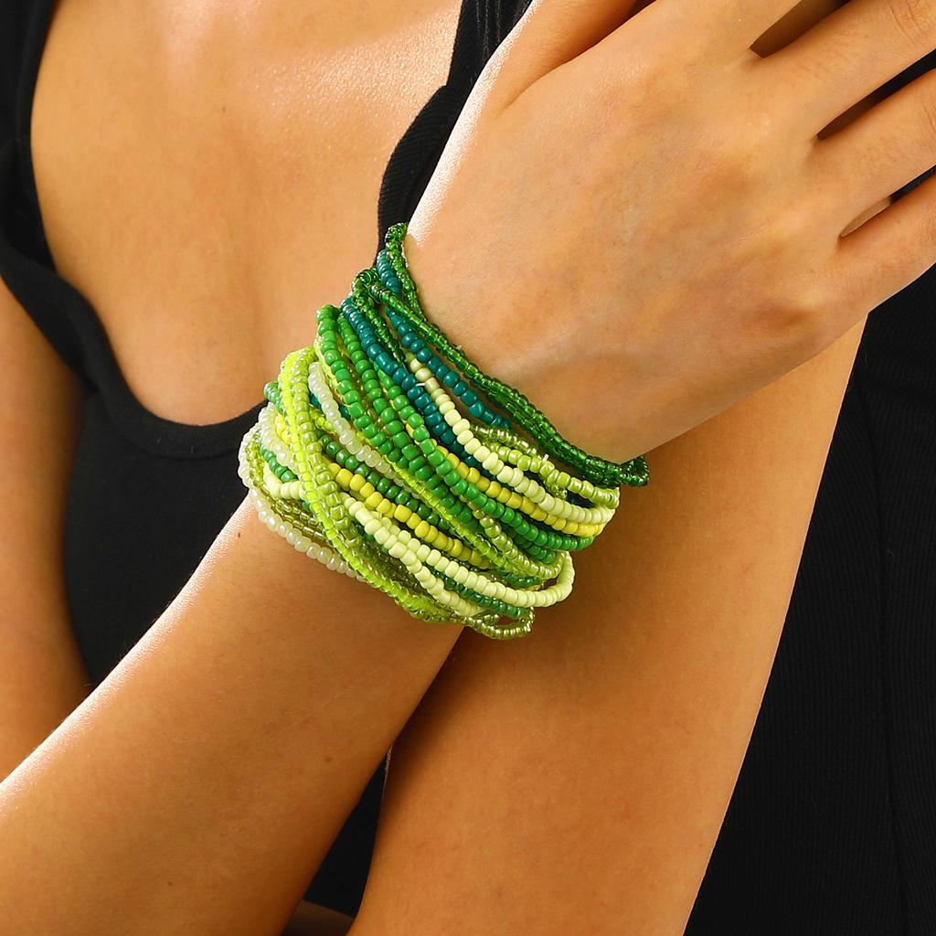 2026 Handmade Rice Beads Bracelet Set for Women Bohemian Style Elastic Stacking Creative Fashion Jewelry
