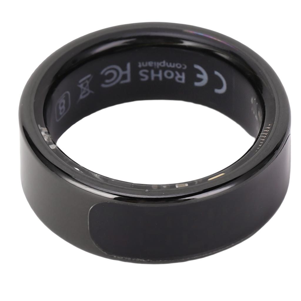 Smart Ring Black Step Counting IP68 Water Proof Smart Sleep Ring with Touch Display Screen Gesture Control for Sports