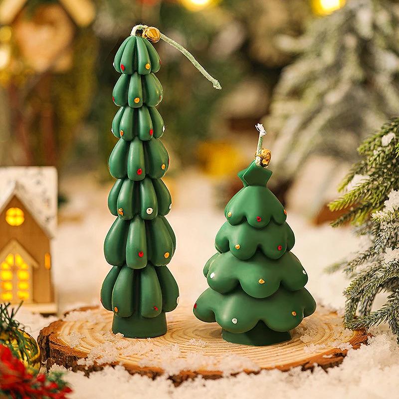 Christmas Trees Aromatic Candles for Table Decoration and Accessories Xmas Guest Gift Candles Soywax