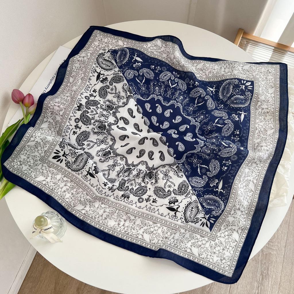 [Collection] Velvet Silk Scarves Women'S Versatile High-End Square Scarves Neck Scarves Spring And Autumn Retro