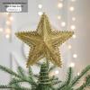 Christmas Tree Iron Star Topper with Sequins – Five-Pointed Festive Ornament