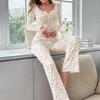 European & American Style Sexy Casual Autumn/Winter Long Sleeve Pajama Set - Women’s Two-Piece Long Pants Home Wear