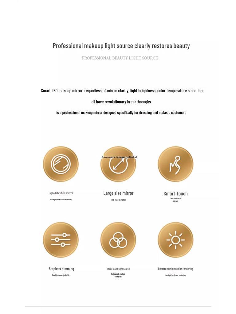 Smart Vanity Makeup Mirror with Lights for Bedroom and Desktop