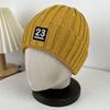 Winter Warm Wool Hat Women's Outdoor Ear Protection Labeling Knitted Cold Hat Student Cycling Morning Running Windproof Pullover Hat