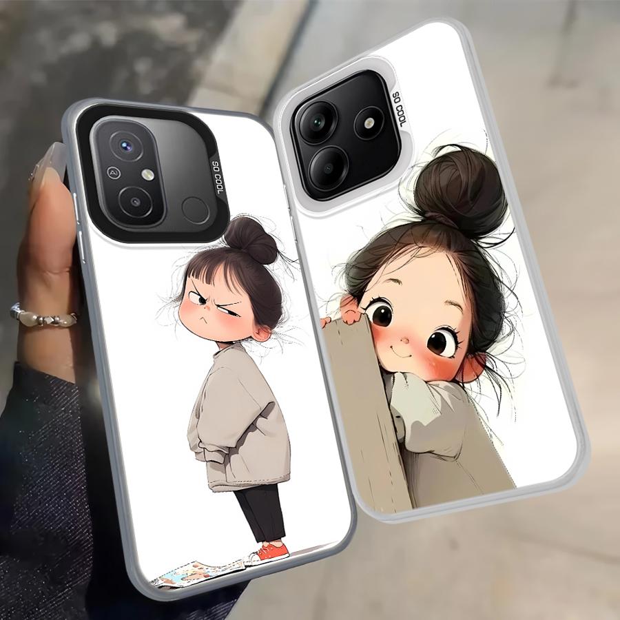 Cute Angry Girl Case for Xiaomi Poco F3 GT C50 F4 X3 NFC X5 C51 X3 Pro Back Phone Cover