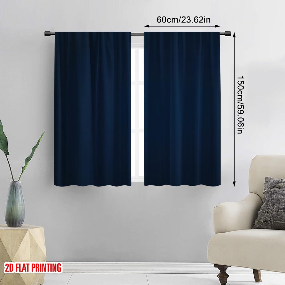 2D Flat Printing 2pcs Curtain Blue 2 Versatile Durable Polyester Without Electricity Party Decorations for Po Booths