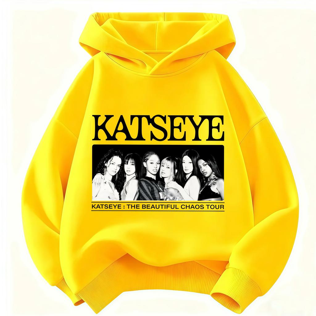 2026 Children KATSEYE Hoodie Kids Loose Casual Hooded Sweatshirt Boys Girls Fashion Graphic Pullover Sport Daily Wear Tops