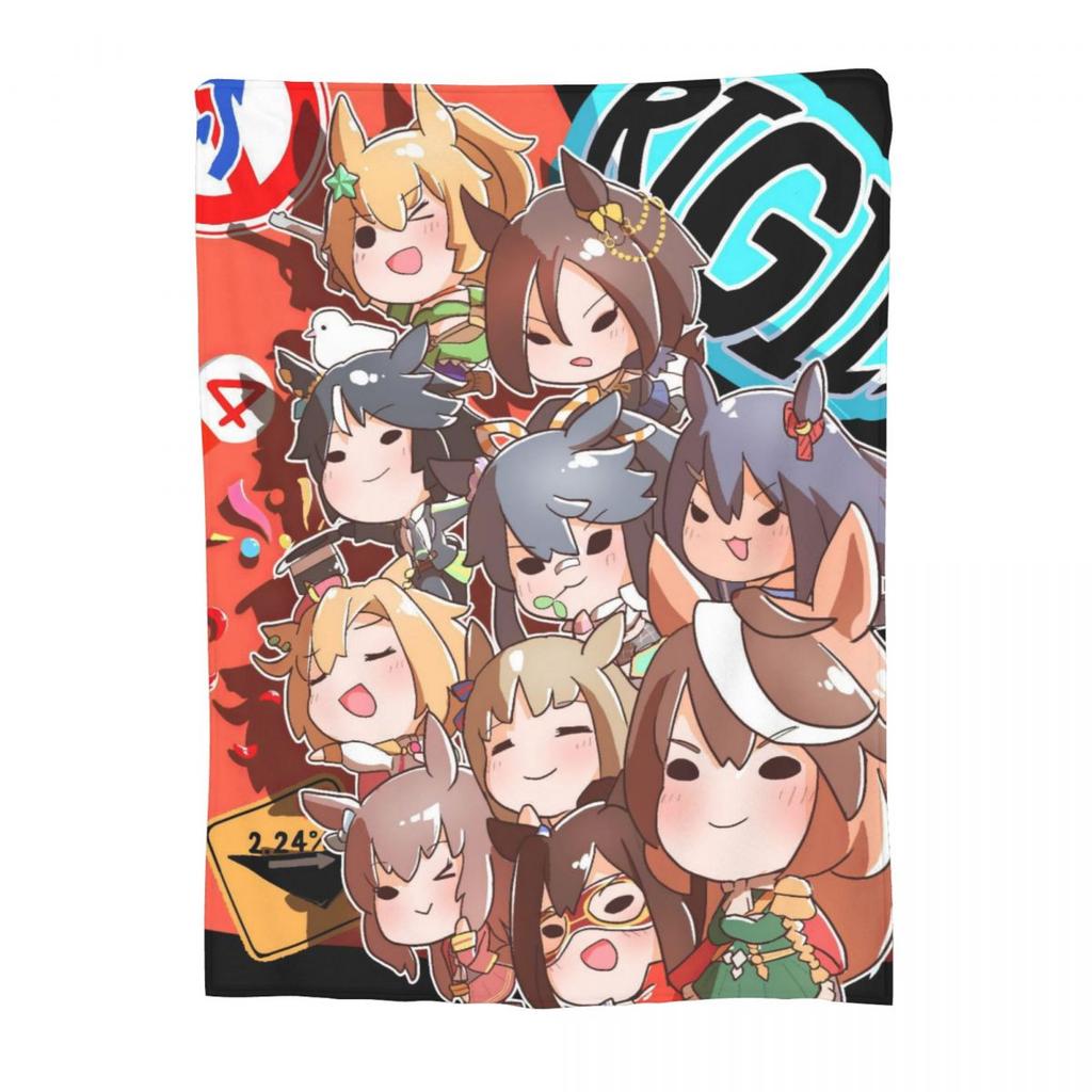 Anime Uma Musume Pretty Derby Blanket Flannel Spring Autumn Multifunction Lightweight Throw Blankets for Bedding Office Quilt
