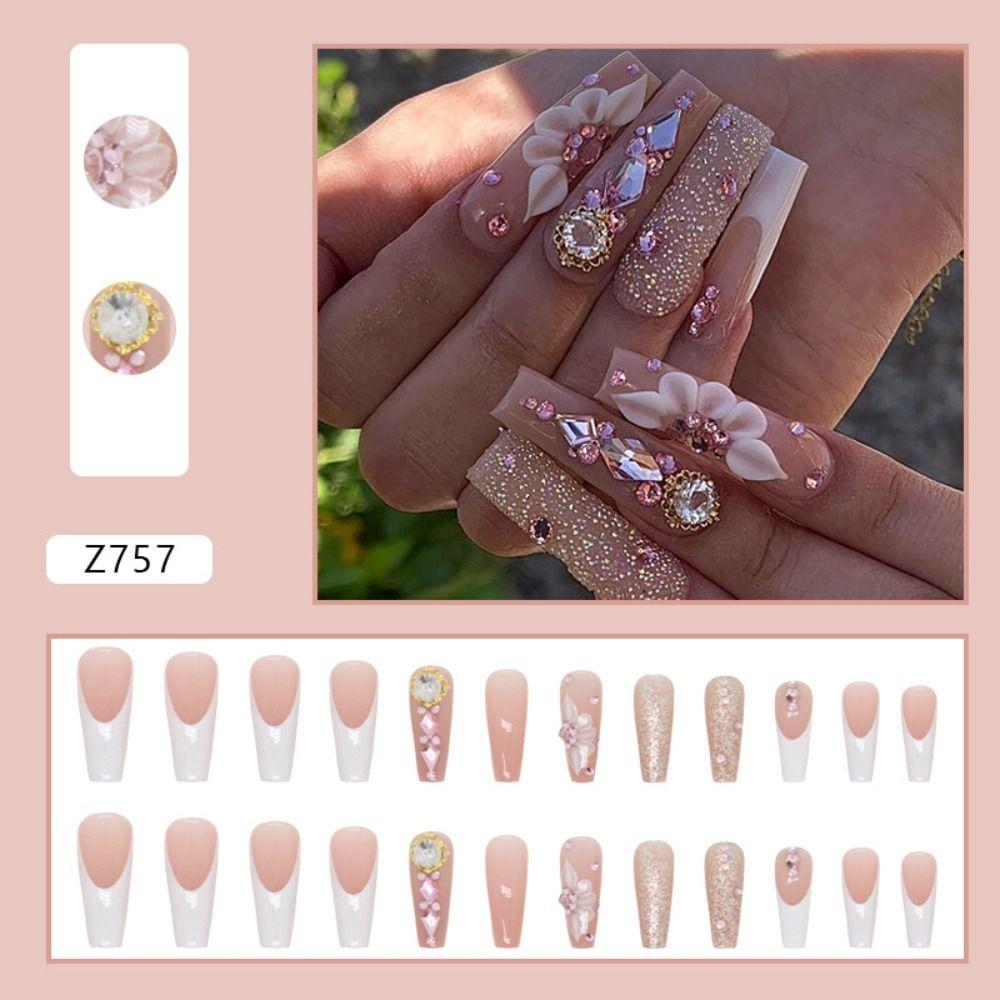 Zernblend 24 Stück Press On Nails – Sternenhimmel-Design, Fake Nails Zum Einfachen Aufkleben