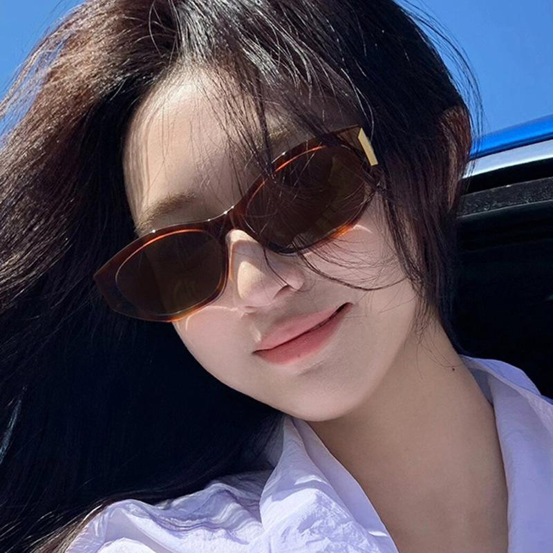 Ins Popular Fashion Polygon Irregular Cat Eye Women Luxury Sunglasses Retro Double Color Shades UV400 Men Sun Glasses