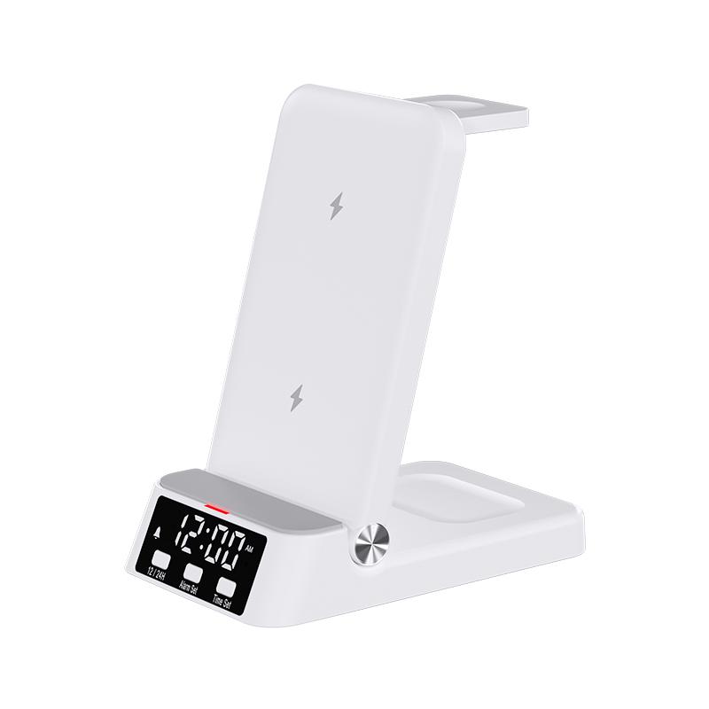 4-In-1 Charging Stand with Clock 15W Fast Magnetic Wireless Charging Station Compatible with Celsius Folding Phone Charging Holder