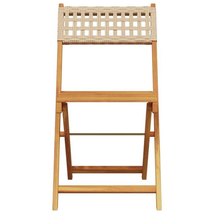 VidaXL Ensemble de bistro 3 pcs beige résine tressée et bois massif, ensemble de bistro de jardin, ensemble de balcon, 3281864