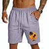 Mens Drawstring Waist Casual Shorts with Tree and Print Relaxed Fit Lightweight Breathable Fabric for Everyday Wear