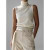 Knitted Sleeveless Vest New Spring Autumn High-Neck Vest Simple Sweater Top For Women
