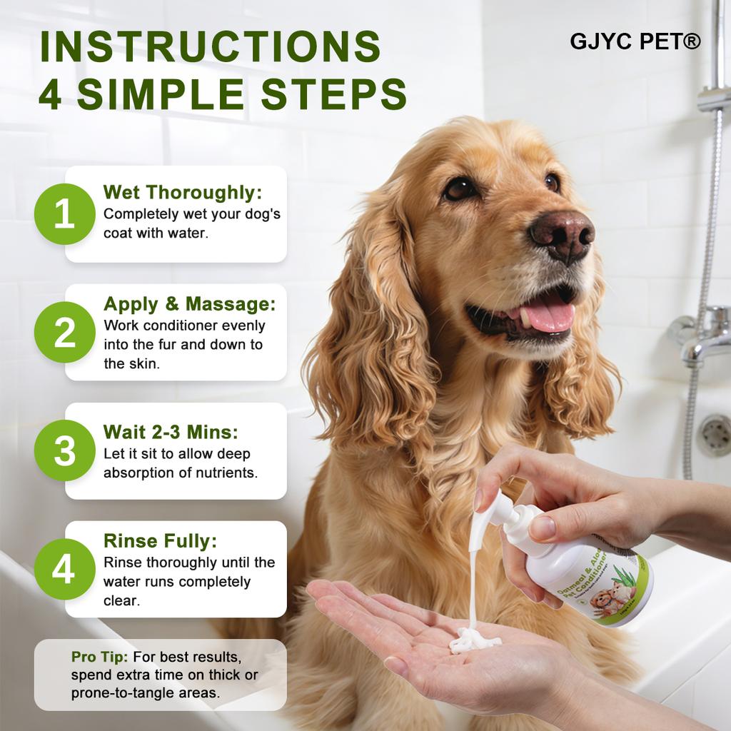 GJYC PET Oat & Aloe Pet Conditioner Detangles Moisturizes Boosts Shine For Dogs Cats