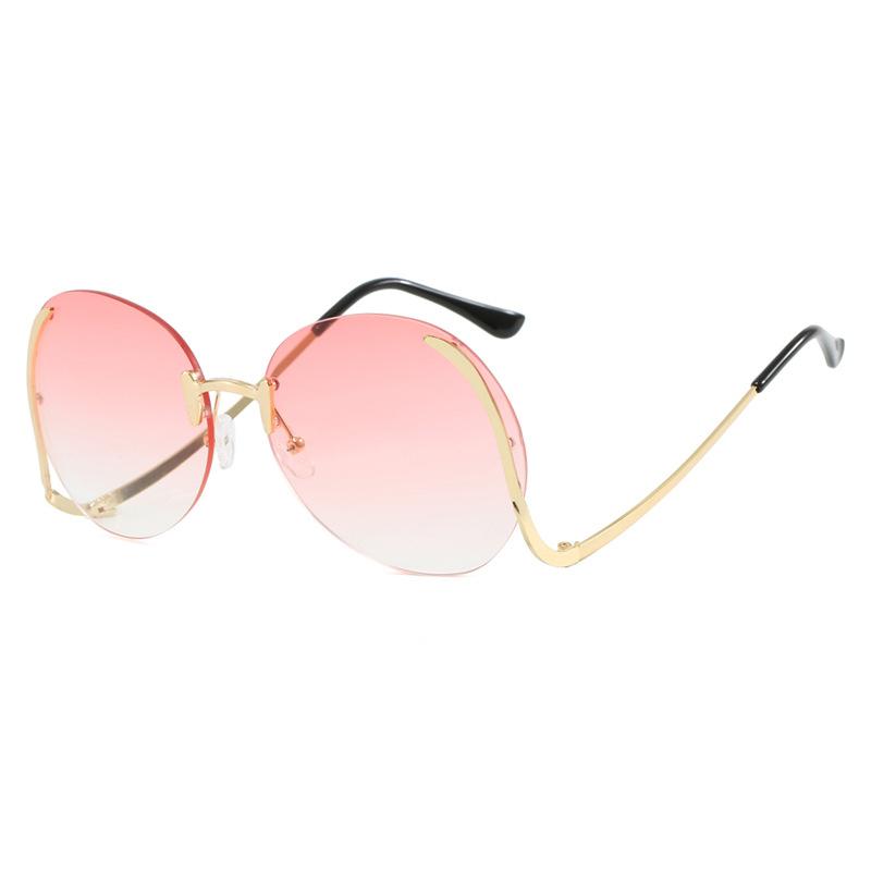 Óculos de Sol Redondos Grandes com Armação Fina Sem Aro Óculos de Sol de Alta Qualidade com Proteção Solar Óculos de Sol Personalizados