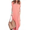 JPNTKY Fashion Summer Spring Solid Color Print Short Sleeve V-Neck Casual Dresses