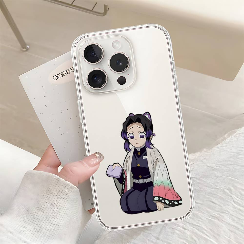 Cute S-Shinobu K-Kochos Phone Case For Iphone17 16 15 11 13 14 Pro Max 7 8 Plus X Xr Xs Max Se2020 12mini Transparent Cov