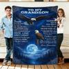 Eagle and Moon Flannel Blanket Soft Cozy Throws Napping Travel Use