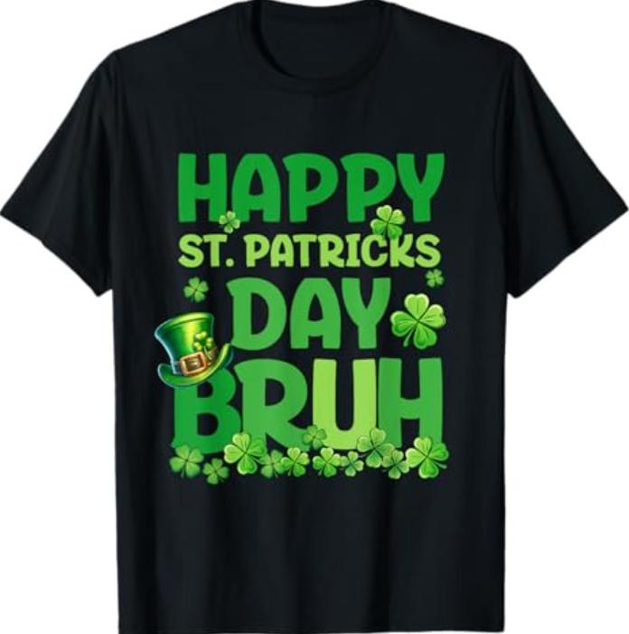 Bruh St Patricks Day Teens Boys Saint Patricks Day T-Shirt XL