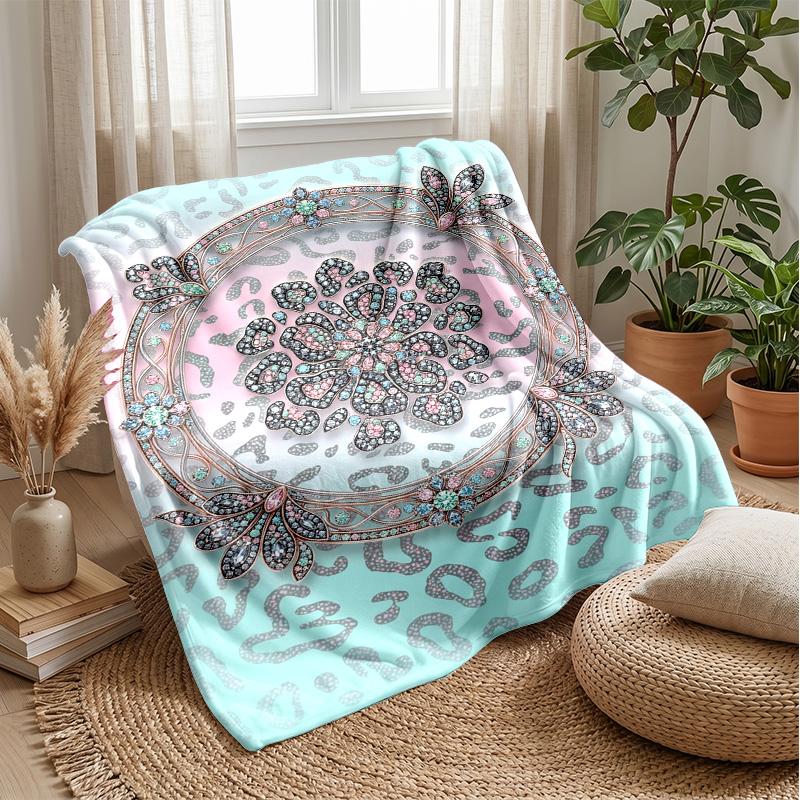 Floral Bow Celebration 1 Theme blanket Lightweight Warm Flannel Blanket Decorative Throw Blanket for Home Decoration