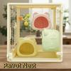 Warm Light Bird Breeding Nest Bear Shape Hanging Ambient Light Birdcage Decorative Multi-Purpose Squirrel Bed Garden Decor