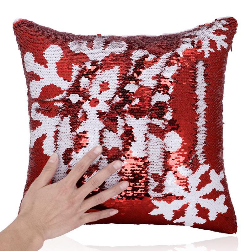 sequin christmas pillow