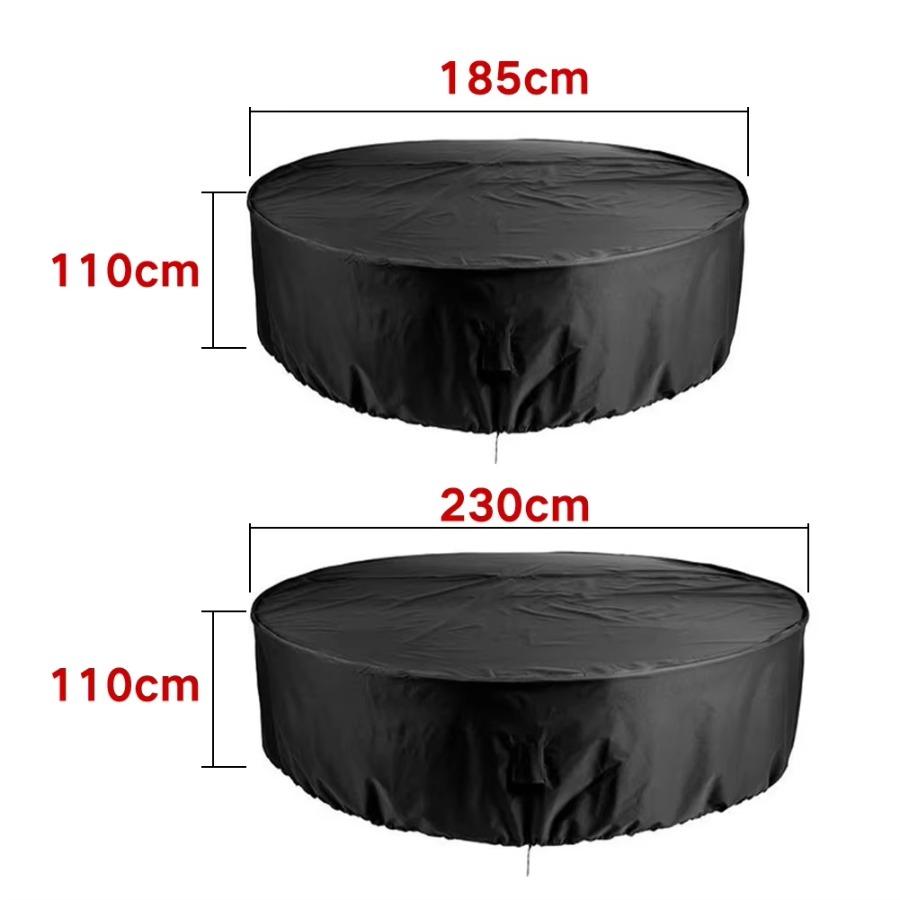 Round Outdoor Furniture Cover with Drawstring Closure, Suitable for Round Dining Table and Chair Outdoor Patio Furniture Cover