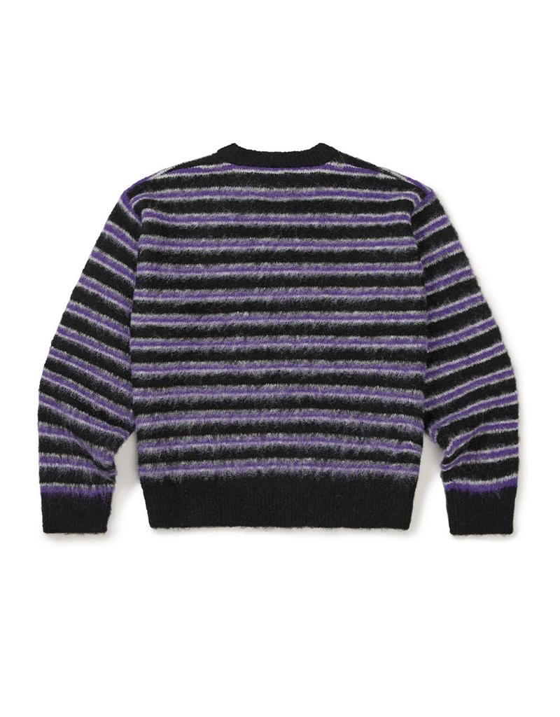 MMLG [Mmlg] Hairly Stripe Knit (Purple)