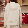 Fila Fusion Letter Zipper Hooded Outdoor Sports Work Jacket Women jackets Warm-Beige T11W413703F-BG