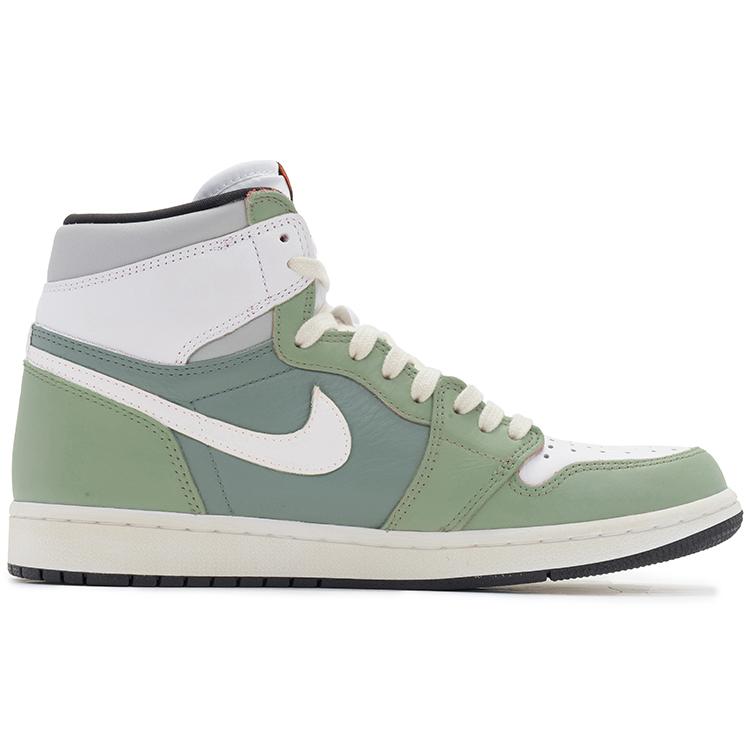 Jordan Air Jordan 1 High OG High top Vintage Basketball Shoes Unisex White Green 555088-603(TeamB-)