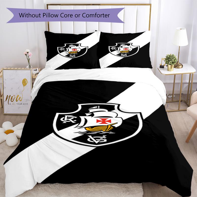 Vasco Football Club Printed Pattern Duvet Cover Set – Includes 1 Duvet Cover and 2 Matching Pillowcases Bedroom Decor Christmas Gifts